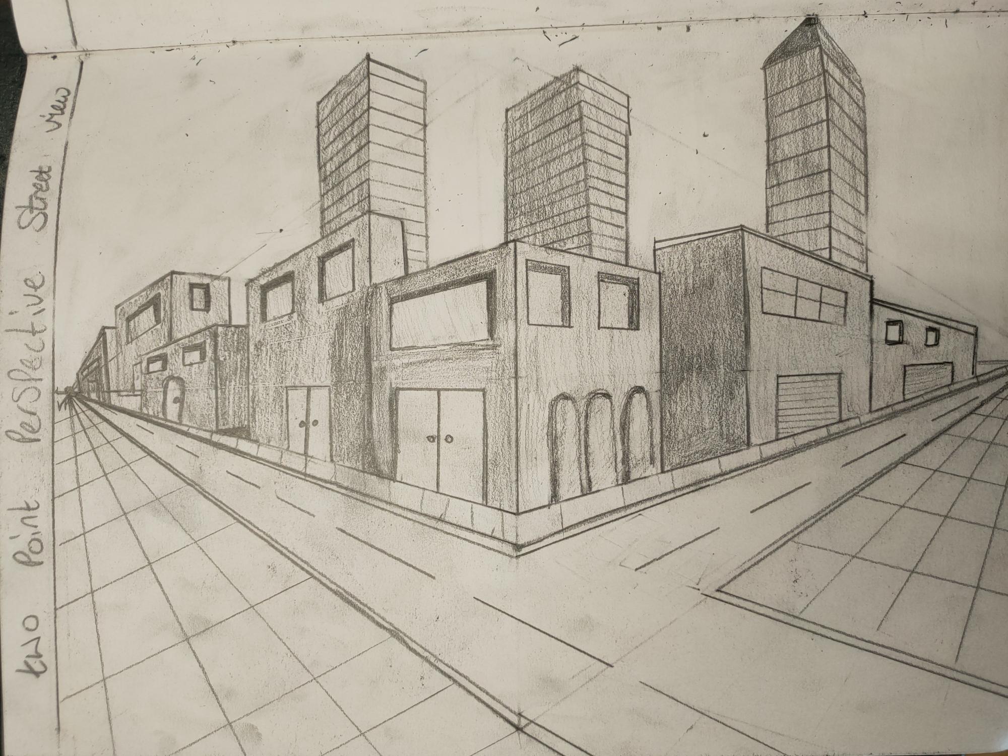 Year 9 Two Point Perspective Work - Cullybackey College