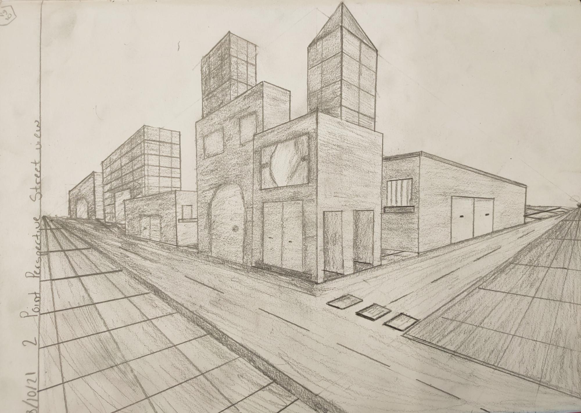 Year 9 Two Point Perspective Work - Cullybackey College