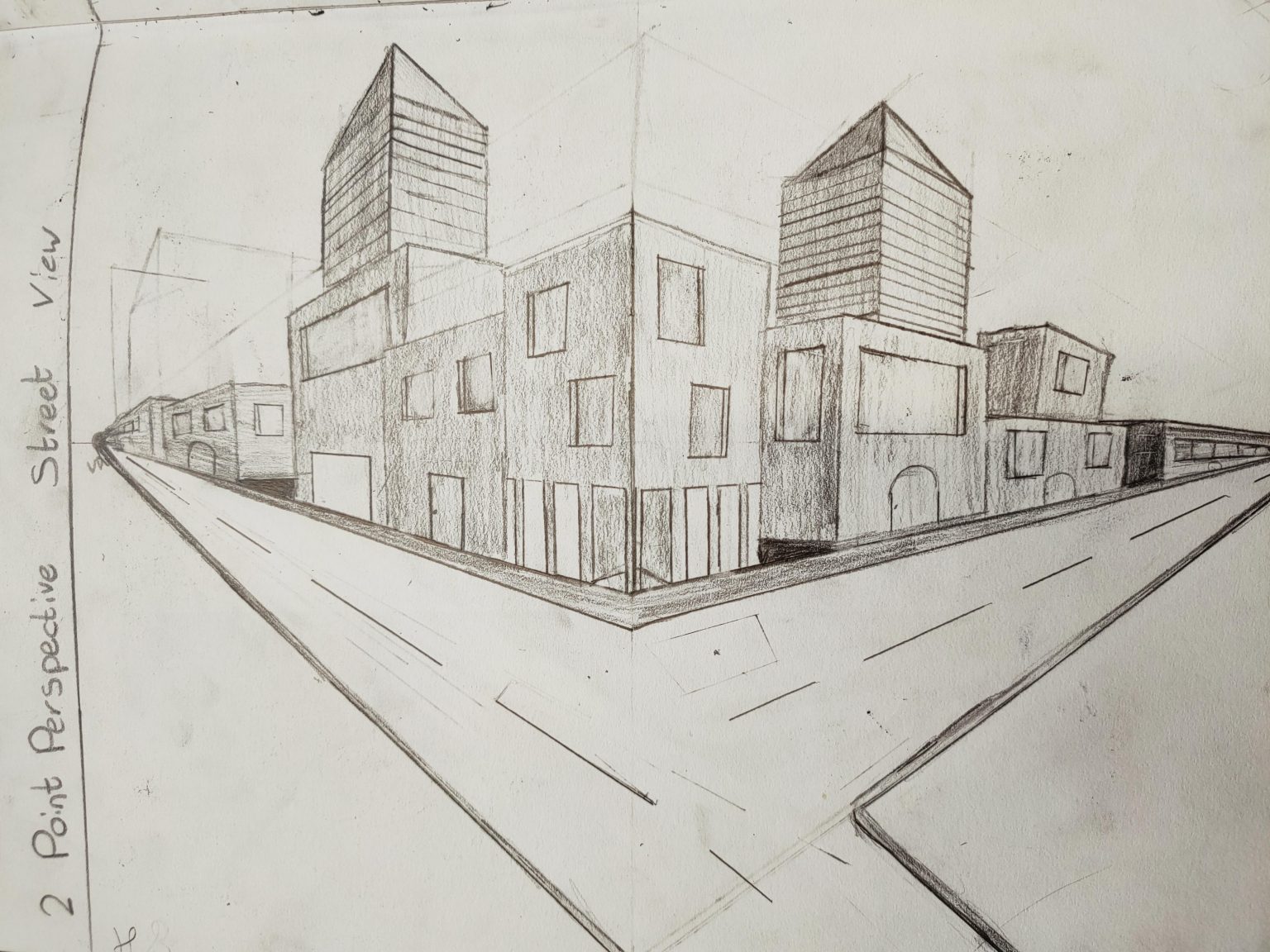 Year 9 Two Point Perspective Work - Cullybackey College