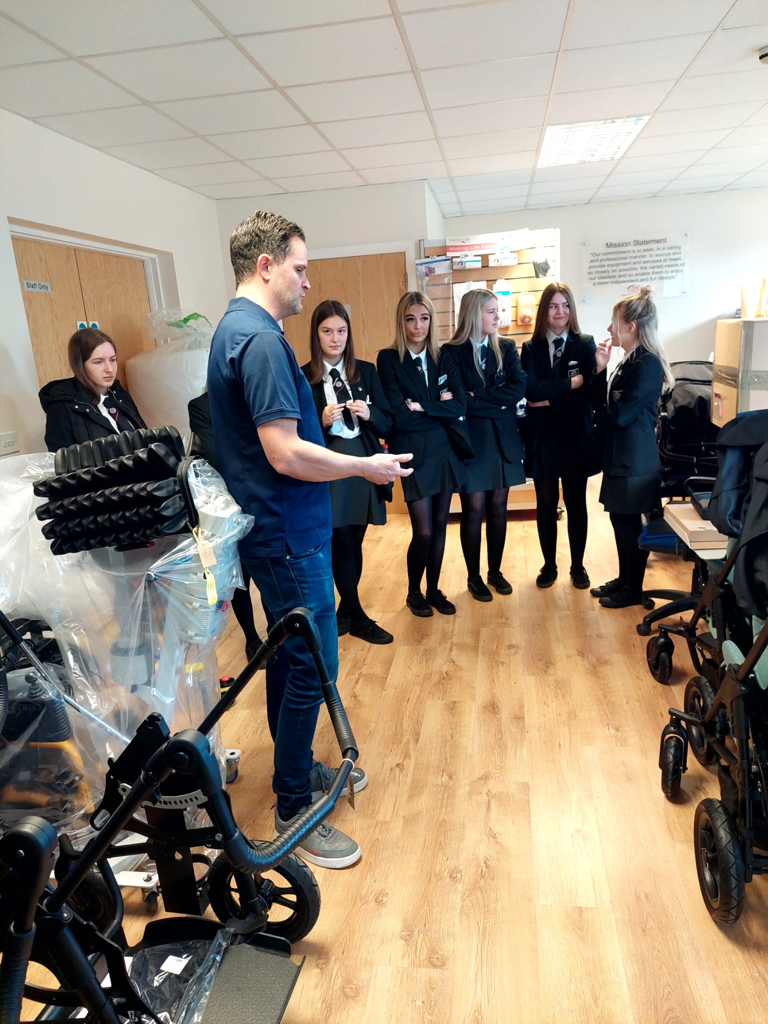 Year 14 Health And Social Care Class Visit Moorings Mediquip Centre Year 14 Health And Social Care Class Visit Moorings Mediquip Centre